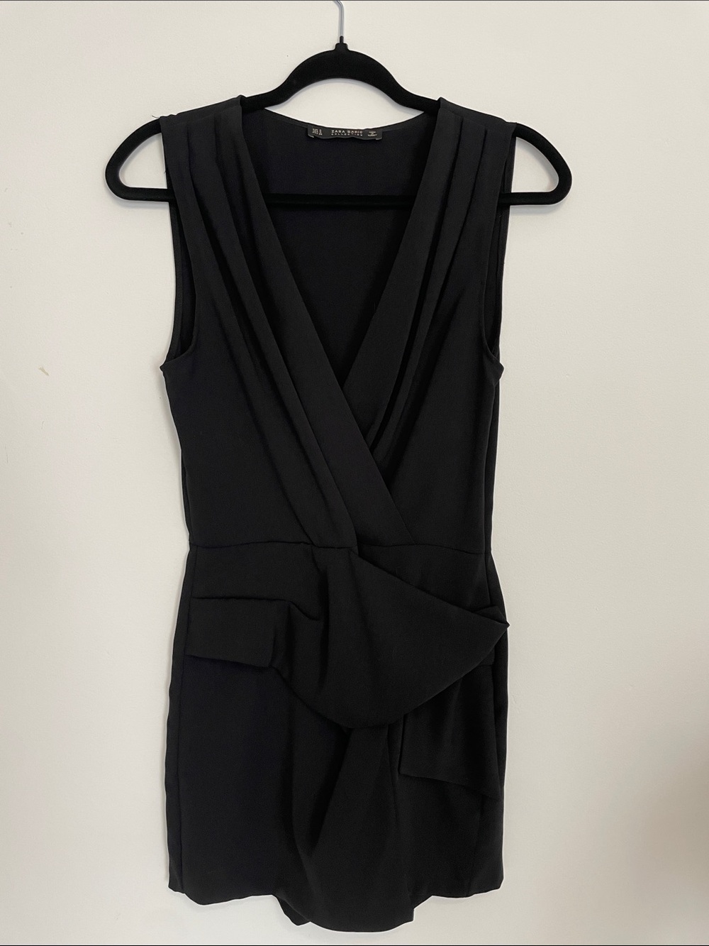 Black Sleeveless Wrap-Style romper